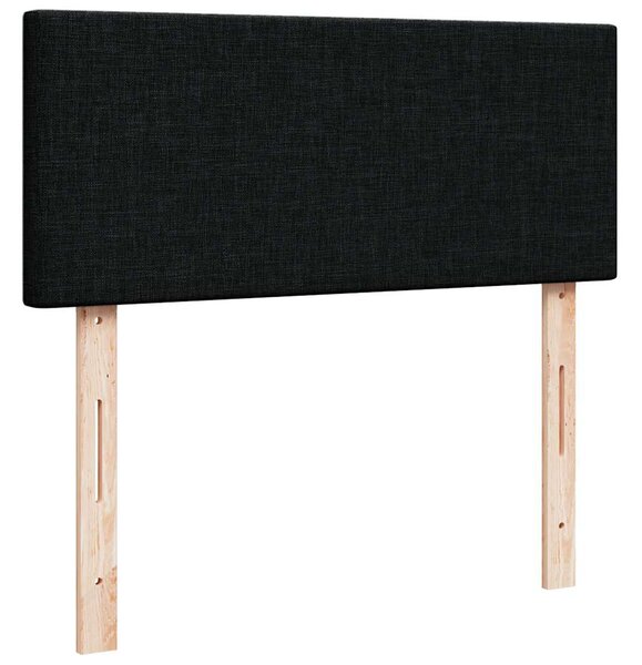 Otomanski krevet madracem i LED crna 120x190 cm tkanina - Crna / 120 x 190 cm