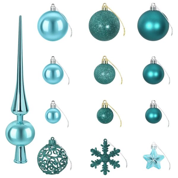 Set božićnih kuglica 111 kom. Zelena 6 cm Polistiren - Zelena