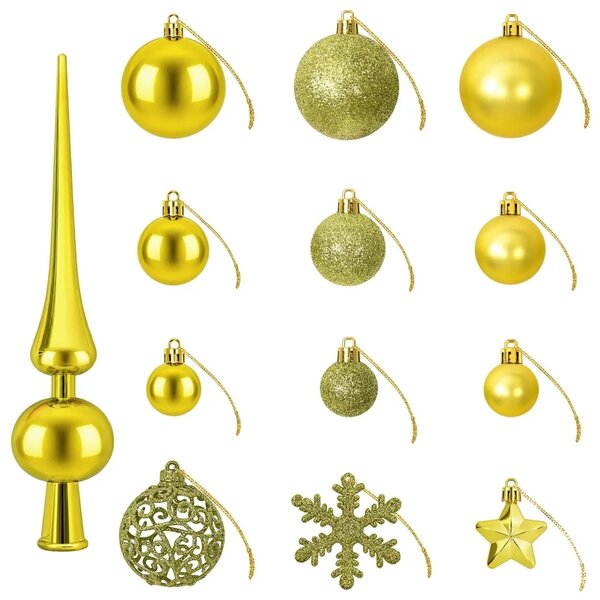 Set božićnih kuglica 111 kom. Svijetlo zelena 6 cm Polistiren - Svijetlo zelena