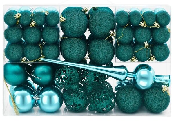 Set božićnih kuglica 111 kom. Zelena 6 cm Polistiren - Zelena