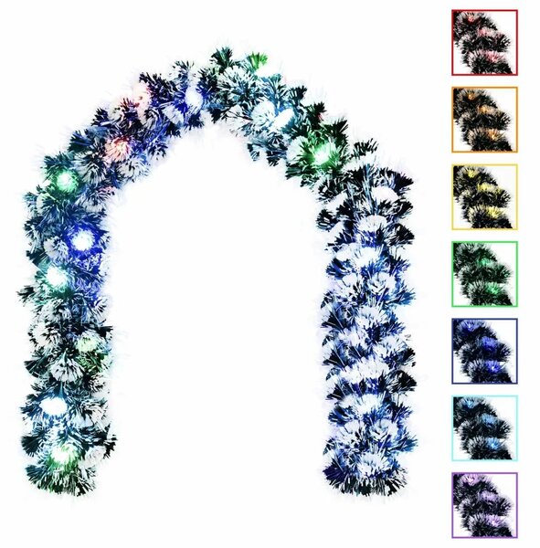 Božićni vijenci 200 cm 16 LED lampica Višebojno PET - Božićna garlanda