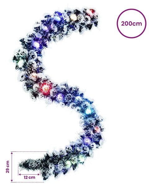 Božićni vijenci 200 cm 16 LED lampica Višebojno PET - Božićna garlanda