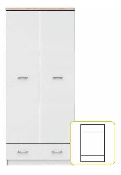 Ormar za garderobu Timmy Tip 01 2D1S