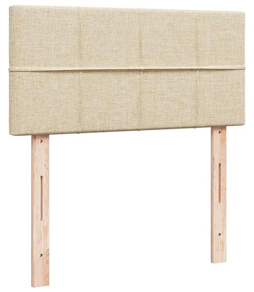 Otomanski krevet s madracem krem 90x200 cm tkanine - Krema / 90 x 200 cm