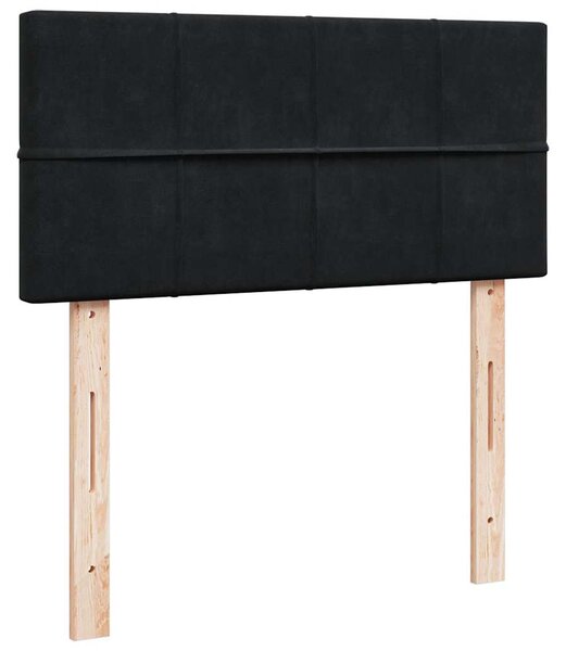 Otomanski okvir kreveta s madraca crni 80x200cm baršunasti - Crna / 80 x 200 cm