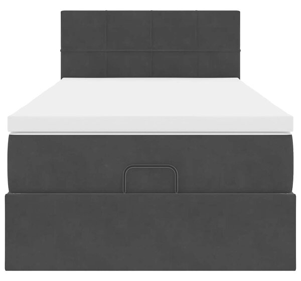 Otomanski okvir kreveta s madraca crni 80x200cm baršunasti - Crna / 80 x 200 cm