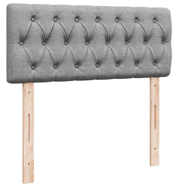 Otomanski krevet s madracem svjetlosivi 120x190 cm tkanine - Siva / 120 x 190 cm