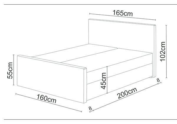 Bračni krevet Boxspring 140 cm Milagros 4 (tamnosmeđa) (s madracem i prostorom za odlaganje)
