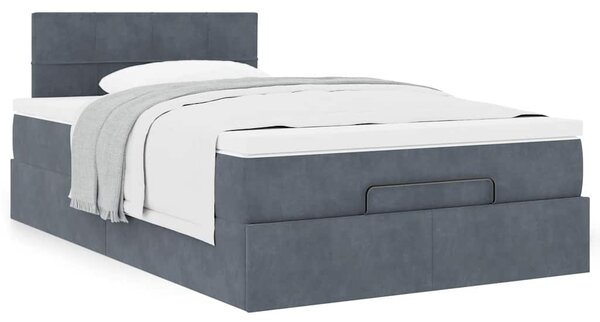 Otomanski krevet s madraca tamnosivi 120x190 cm baršunasti - Siva / 120 x 190