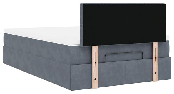 Otomanski krevet s madraca tamnosivi 120x190 cm baršunasti - Siva / 120 x 190
