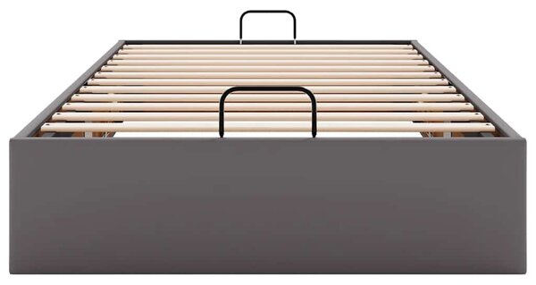 Otomanski okvir kreveta bez madraca sivi 90x200 cm umjetne kože - Siva / 90 x 200 cm