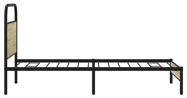Okvir kreveta bez madraca boja hrasta sonome 107x203 cm drveni - Smeđa / 107 x 203 cm