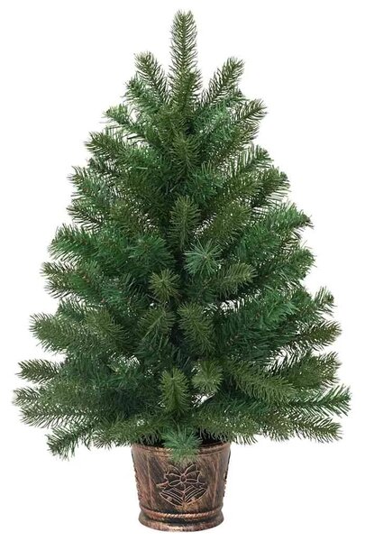 Umjetno božićno drvce s 150 LED svjetlima Zelena 75 cm PE i PVC - 75 cm s LED-ima i šarenim kuglicama