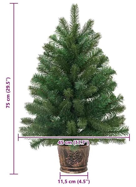 Umjetno božićno drvce s stalakom Zelena 75 cm PVC PE i čelik - 75 cm