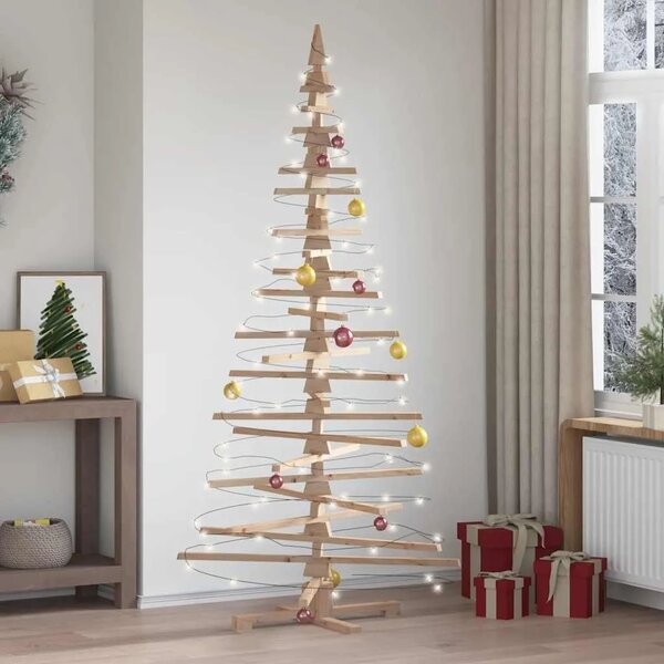 Drveno božićno drvce za dekoraciju 210 cm Čvrsto drvo bor - 210 cm Prirodna (neobrađena)