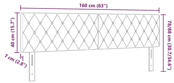 Uzglavlje Tamnozelena 160 cm Baršun - Tamnozelena 160 cm Nizak uzglavlju
