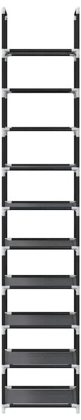 Stalak za cipele 10 razina crni 33x33x174 cm netkana tkanina - 1