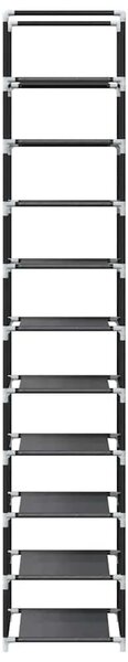 Stalak za cipele 10 razina crni 33x33x174 cm netkana tkanina - 1