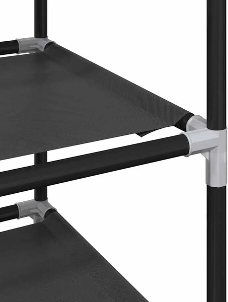 Stalak za cipele 10 razina crni 33x33x174 cm netkana tkanina - 1