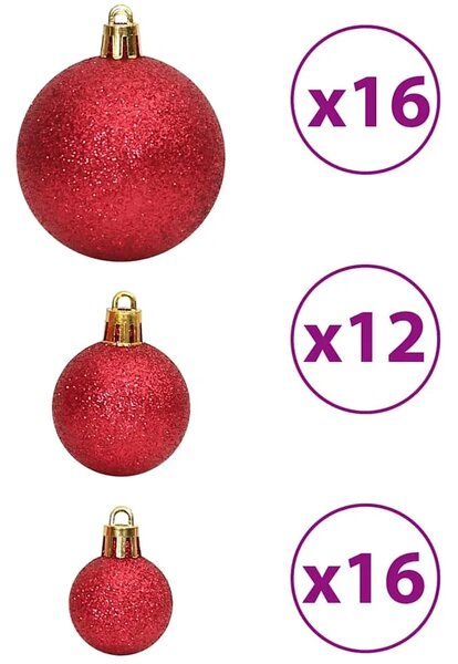 Božićne kuglice 100 kom crvena boja vina 3/4/6 cm - Boja crnog vina
