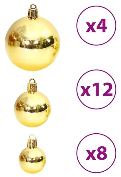 Božićne kuglice 100 kom zlatne i crvena boja vina 3/4/6 cm - Crvena i zlatna