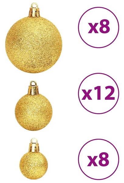 Božićne kuglice 100 kom zlatne i crvena boja vina 3/4/6 cm - Crvena i zlatna