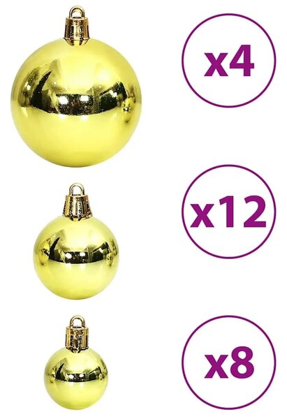 Božićne kuglice 100 kom svjetlozelene 3/4/6 cm - Svijetlo zelena