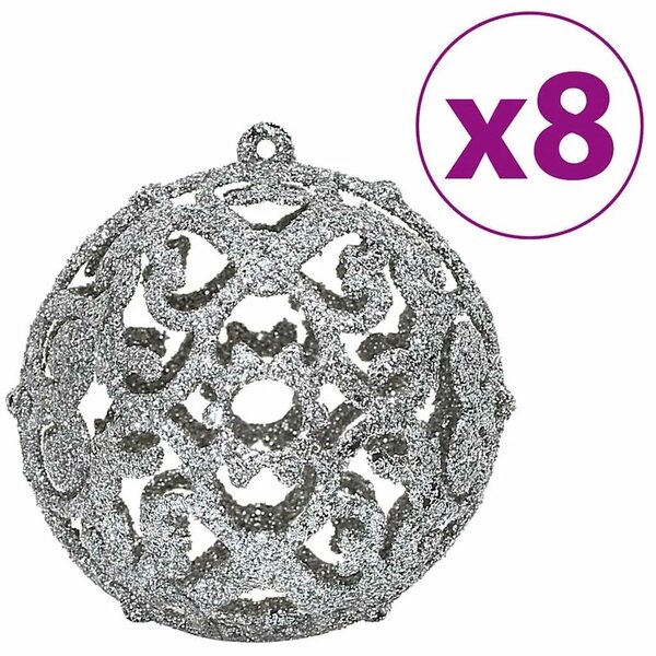 Božićne kuglice 100 kom sive 3/4/6 cm - Siva