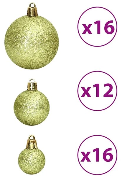 Božićne kuglice 100 kom svjetlozelene 3/4/6 cm - Svijetlo zelena