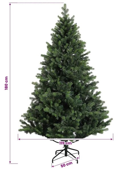 Umjetno božićno drvce s kuglicom 180 cm 300 LED lampica - Zelena 180 cm s LED-ima i ružičastim lopticama