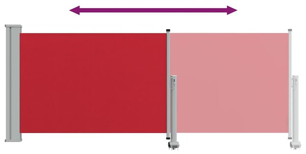 Uvlačiva bočna tenda za terasu 100 x 300 cm crvena - Crvena / 100 x 300 cm