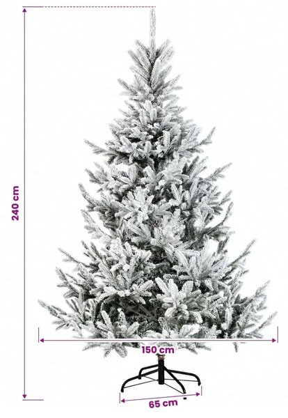 Umjetno božićno drvce s kuglicom 240 cm 300 LED lampica - Zelena i bijela 240 cm s LED-ima i ružičastim lopticama