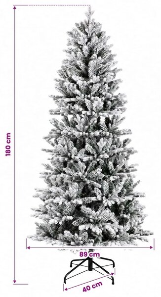 Umjetno božićno drvce s kuglicom 180 cm 300 LED lampica - Zelena i bijela 180 cm s LED-ima i ružičastim lopticama