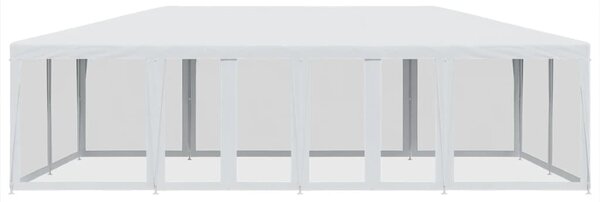 Šator za zabave s 12 mrežasta bočna zida bijeli 8x4 m HDPE - Bijela / 8 x 4 m