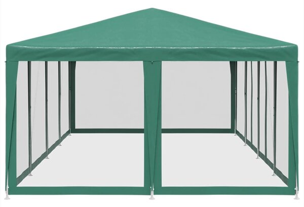 Šator za zabave s 12 mrežasta bočna zida zeleni 8x4 m HDPE - Zelena / 8 x 4 m