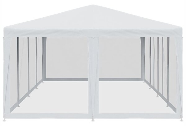 Šator za zabave s 12 mrežasta bočna zida bijeli 8x4 m HDPE - Bijela / 8 x 4 m