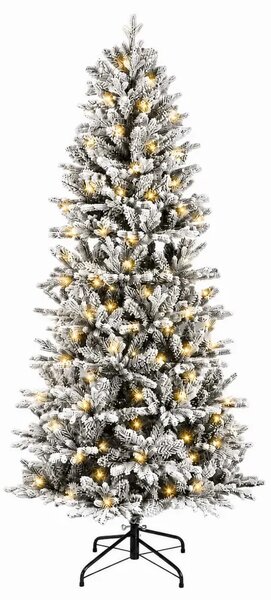 Umjetno božićno drvce s nogom 150 cm 150 LED lampica - Bijela 150 cm s LED svjetlima