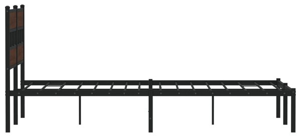 Okvir kreveta bez madraca s uzglavljem boja hrasta 140x190 cm - Smeđa / 140 x 190 cm