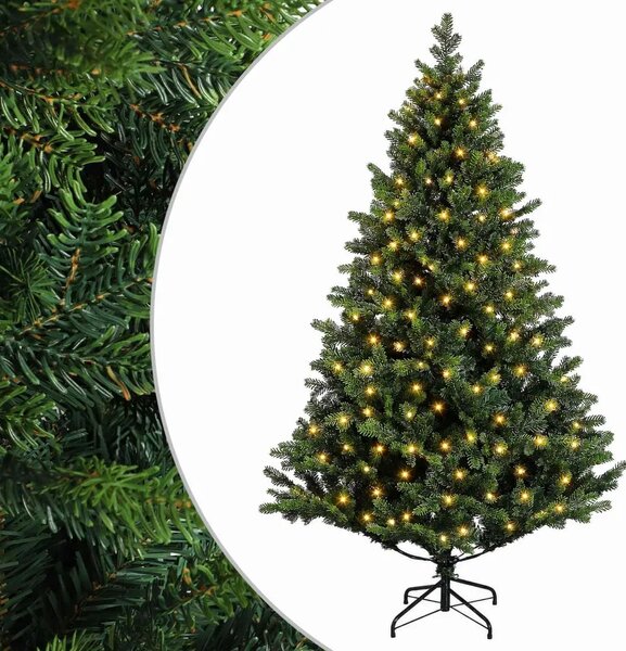 Umjetno božićno drvce s nogom 120 cm 150 LED lampica - Zelena 120 cm s LED svjetlima
