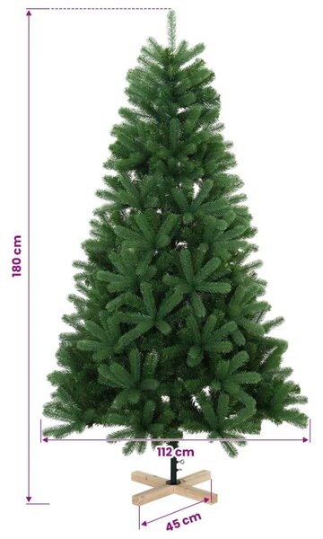 Umjetno božićno drvce s kuglicom 180 cm 300 LED lampica - 180 cm s LED-ima i crnim lopticama