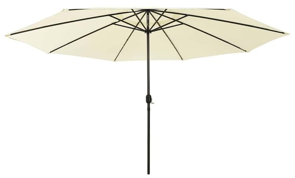Vrtni suncobran s LED svjetlima 400 cm boja pijeska - Bež / N/A