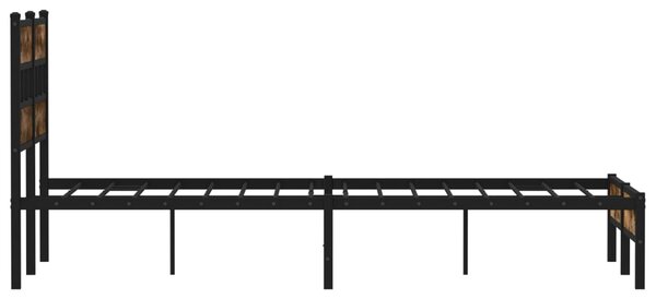 Okvir kreveta bez madraca s uzglavljem boja hrasta 120x200 cm - Smeđa / 120 x 200 cm