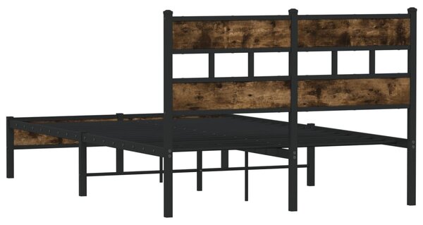 Okvir kreveta bez madraca s uzglavljem boja hrasta 120x200 cm - Smeđa / 120 x 200 cm