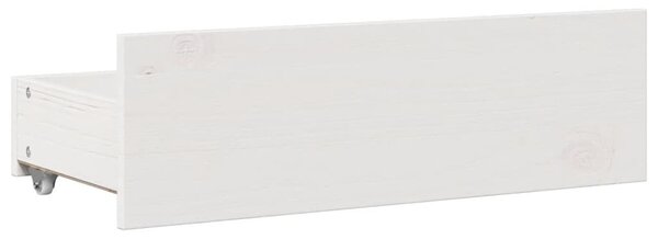 Okvir kreveta bez madraca s ladicama bijeli 75x190 cm borovina - Bijela / 75 x 190 cm