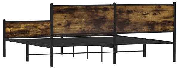 Metalni okvir kreveta bez madraca boja hrasta 193x203 cm - Smeđa / 193 x 203 cm