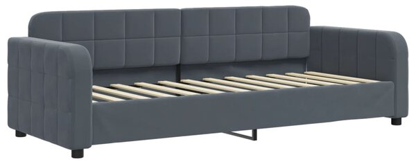 Dnevni krevet na razvlačenje tamnosivi 80 x 200 cm baršunasti - Siva / 80 x 200 cm
