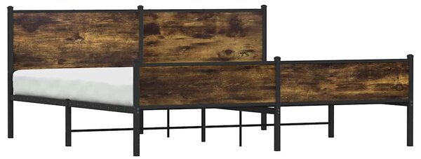 Metalni okvir kreveta bez madraca boja hrasta 193x203 cm - Smeđa / 193 x 203 cm