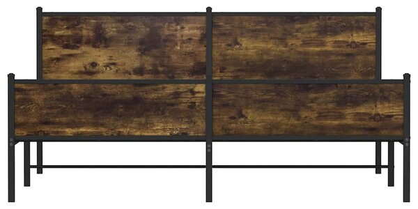 Metalni okvir kreveta bez madraca boja hrasta 193x203 cm - Smeđa / 193 x 203 cm