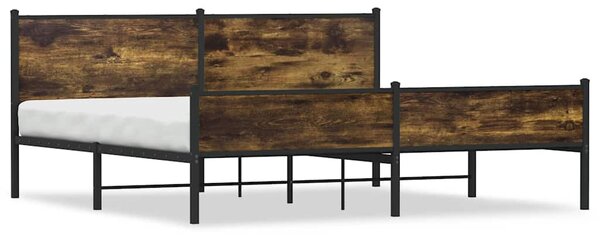 Metalni okvir kreveta bez madraca boja hrasta 193x203 cm - Smeđa / 193 x 203 cm