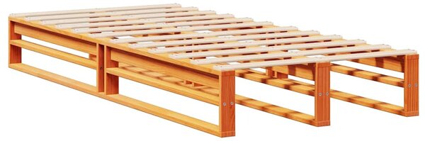 Krevet s regalom za knjige bez madraca 100x200 cm masivno drvo - Smeđa / 100 x 200 cm